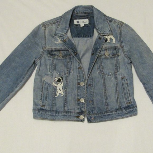 GAP Kids Disney distressed denim jacket xl - Picture 1 of 12